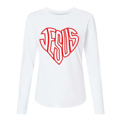 Heart Of Jesus Womens Cotton Relaxed Long Sleeve T-Shirt