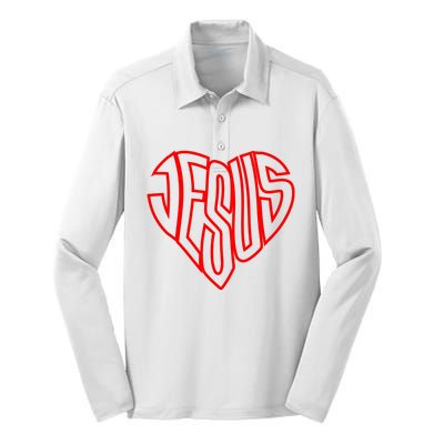 Heart Of Jesus Silk Touch Performance Long Sleeve Polo