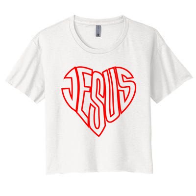 Heart Of Jesus Women's Crop Top Tee