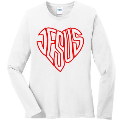 Heart Of Jesus Ladies Long Sleeve Shirt