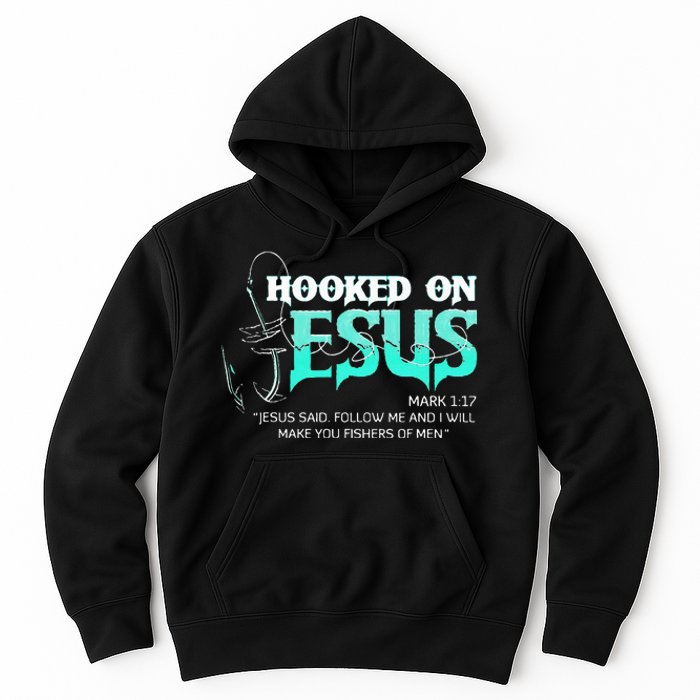 Hooked On Jesus Funny Fishing Hoodie