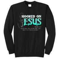 Hooked On Jesus Funny Fishing Sweatshirt