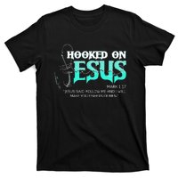 Hooked On Jesus Funny Fishing T-Shirt