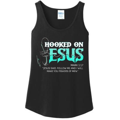 Hooked On Jesus Funny Fishing Ladies Essential Tank