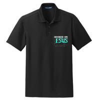 Hooked On Jesus Funny Fishing Dry Zone Grid Polo