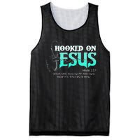 Hooked On Jesus Funny Fishing Mesh Reversible Basketball Jersey Tank