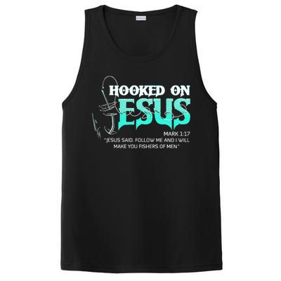 Hooked On Jesus Funny Fishing PosiCharge Competitor Tank