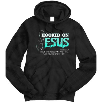 Hooked On Jesus Funny Fishing Tie Dye Hoodie