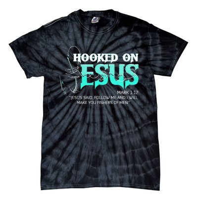 Hooked On Jesus Funny Fishing Tie-Dye T-Shirt