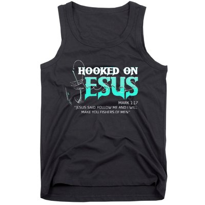 Hooked On Jesus Funny Fishing Tank Top