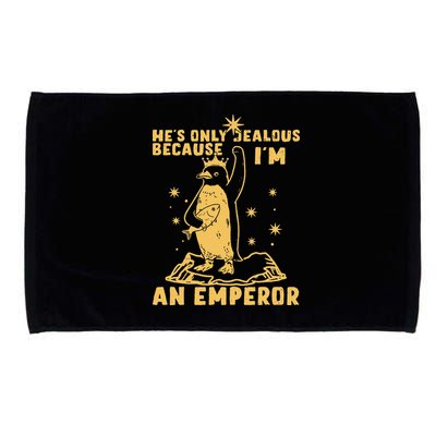Hes Only Jealous Because Im An Emperor Penguin Microfiber Hand Towel