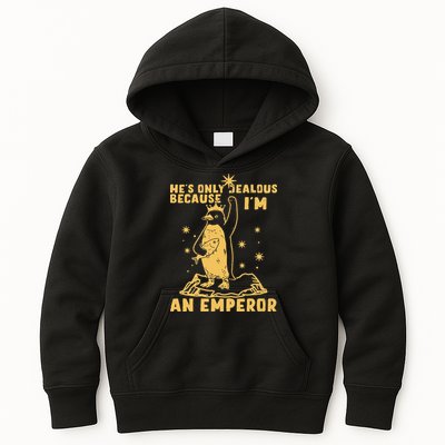 Hes Only Jealous Because Im An Emperor Penguin Kids Hoodie