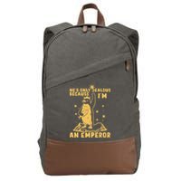 Hes Only Jealous Because Im An Emperor Penguin Cotton Canvas Backpack