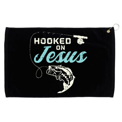 Hook On Jesus Bass Fishing Christian Religious God Gift Grommeted Golf Towel