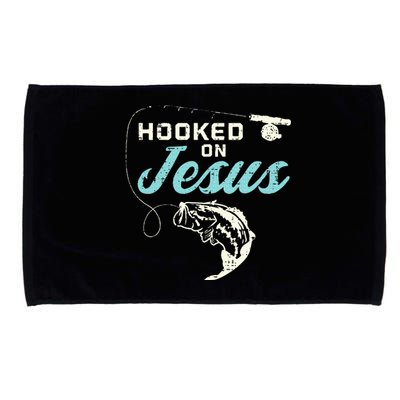 Hook On Jesus Bass Fishing Christian Religious God Gift Microfiber Hand Towel