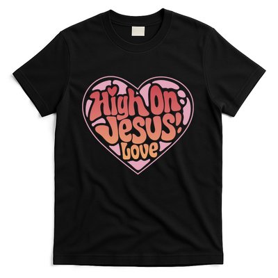 High On Jesus Love Heart Christian T-Shirt
