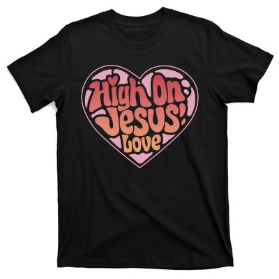 High On Jesus Love Heart Christian T-Shirt