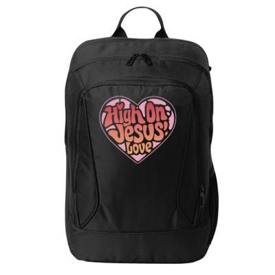 High On Jesus Love Heart Christian City Backpack