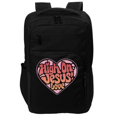 High On Jesus Love Heart Christian Impact Tech Backpack