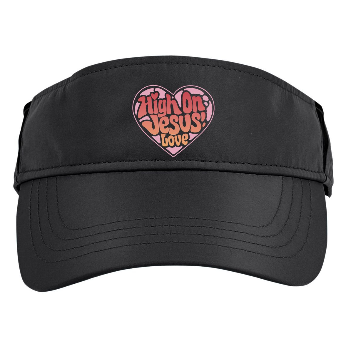 High On Jesus Love Heart Christian Adult Drive Performance Visor