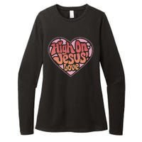 High On Jesus Love Heart Christian Womens CVC Long Sleeve Shirt