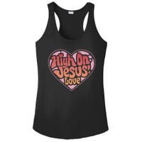 High On Jesus Love Heart Christian Ladies PosiCharge Competitor Racerback Tank