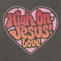High On Jesus Love Heart Christian Cotton Canvas Backpack