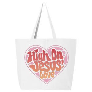 High On Jesus Love Heart Christian 25L Jumbo Tote