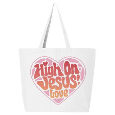 High On Jesus Love Heart Christian 25L Jumbo Tote