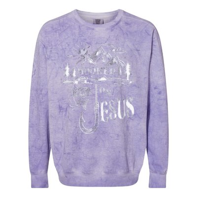 Hooked On Jesus Christ Faith Hope Love Religious Colorblast Crewneck Sweatshirt