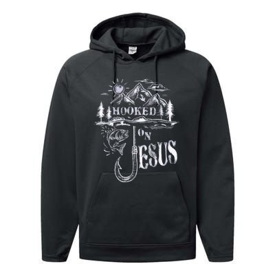 Hooked On Jesus Christ Faith Hope Love Religious Performance Fleece Hoodie