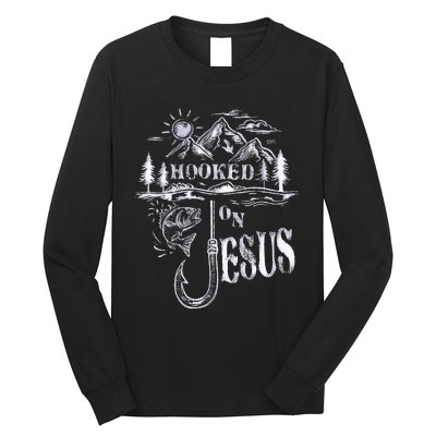 Hooked On Jesus Christ Faith Hope Love Religious Long Sleeve Shirt