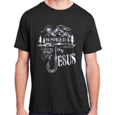 Hooked On Jesus Christ Faith Hope Love Religious Adult ChromaSoft Performance T-Shirt