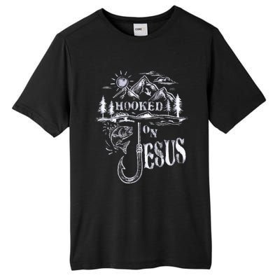 Hooked On Jesus Christ Faith Hope Love Religious Tall Fusion ChromaSoft Performance T-Shirt