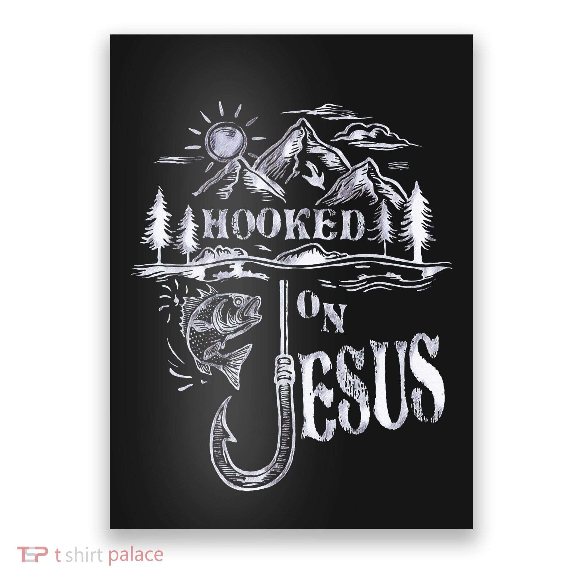 Hooked On Jesus Christ Faith Hope Love Religious Poster