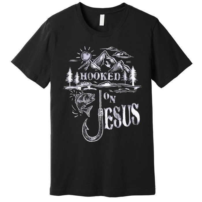 Hooked On Jesus Christ Faith Hope Love Religious Premium T-Shirt