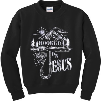 Hooked On Jesus Christ Faith Hope Love Religious Kids Sweatshirt