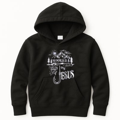 Hooked On Jesus Christ Faith Hope Love Religious Kids Hoodie
