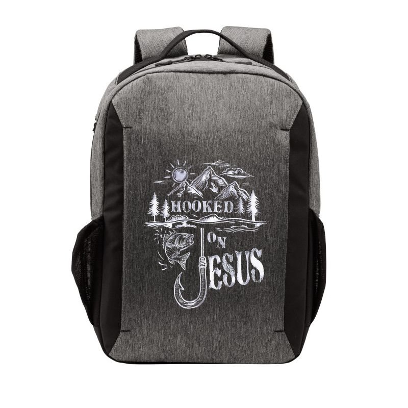 Hooked On Jesus Christ Faith Hope Love Religious Vector Backpack