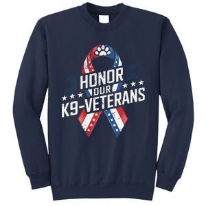 Honor Our K9 Veterans Usa Flag Ribbon Tribute Sweatshirt