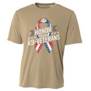 Honor Our K9 Veterans Usa Flag Ribbon Tribute Cooling Performance Crew T-Shirt