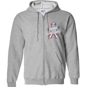 Honor Our K9 Veterans Usa Flag Ribbon Tribute Full Zip Hoodie