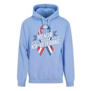 Honor Our K9 Veterans Usa Flag Ribbon Tribute Unisex Surf Hoodie