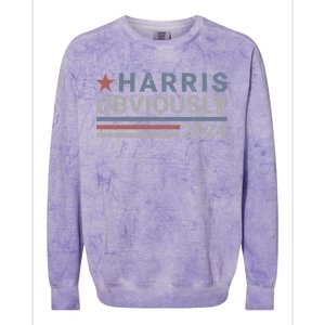 Harris Obviously Kamala 2024 Gift Colorblast Crewneck Sweatshirt