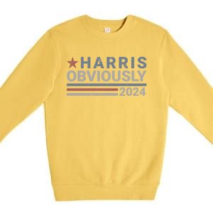 Harris Obviously Kamala 2024 Gift Premium Crewneck Sweatshirt