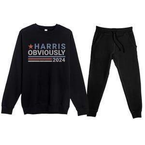 Harris Obviously Kamala 2024 Gift Premium Crewneck Sweatsuit Set