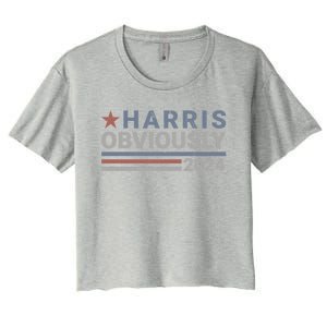 Harris Obviously Kamala 2024 Gift Women's Crop Top Tee