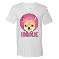 HOKK Hokkaidu Inu Crypto Currency V-Neck T-Shirt