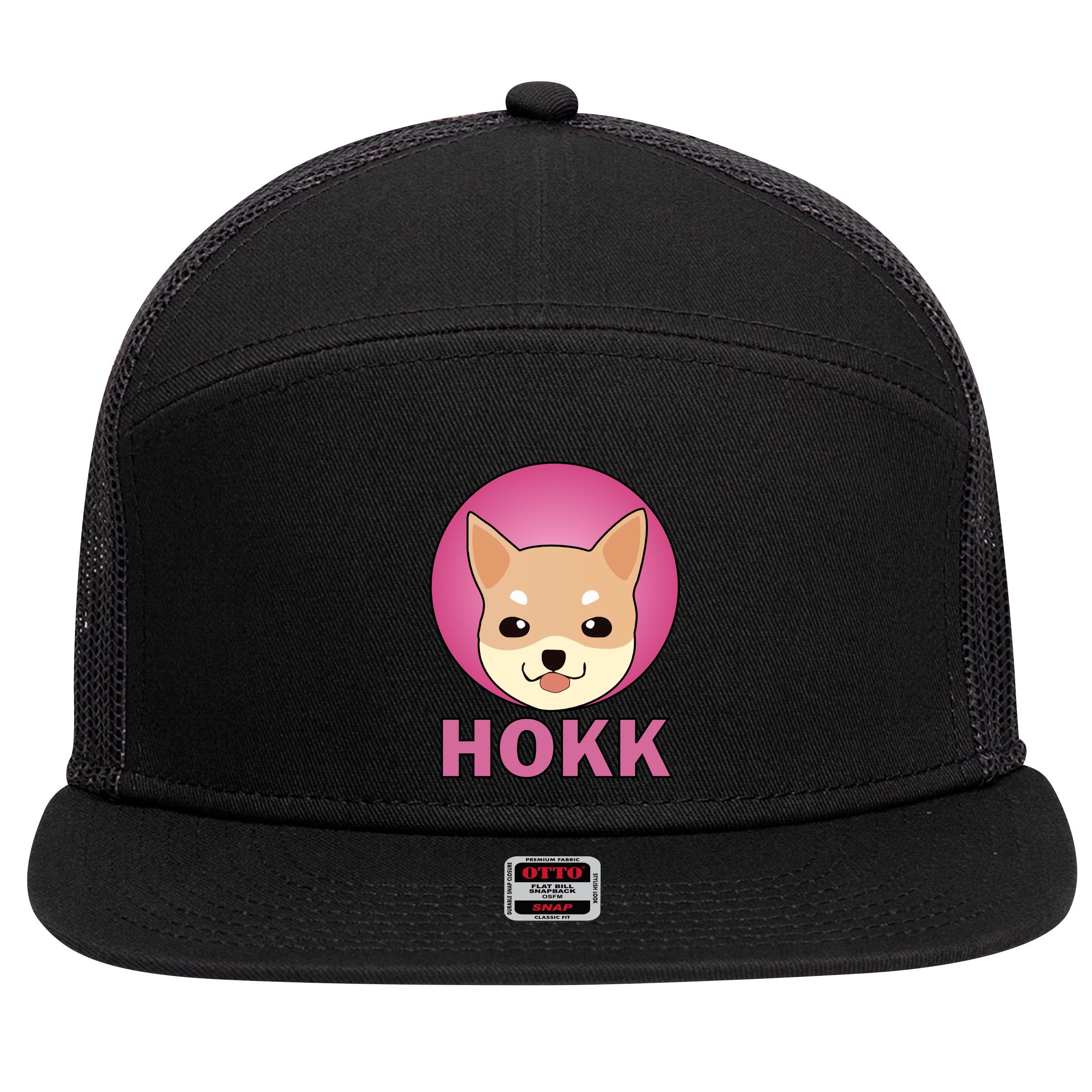 HOKK Hokkaidu Inu Crypto Currency 7 Panel Mesh Trucker Snapback Hat