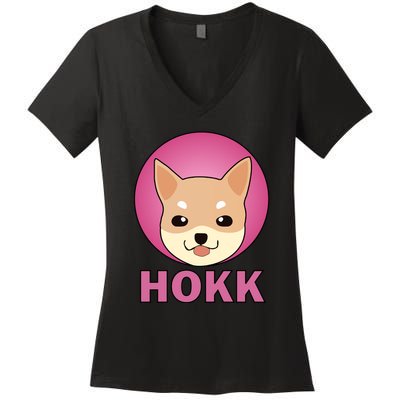 HOKK Hokkaidu Inu Crypto Currency Women's V-Neck T-Shirt